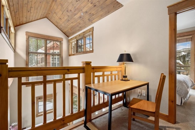 129 Tip Top Trl Unit 6543, Keystone, CO 80435 - interior space with carpet, lofted ceiling, and wood ceiling