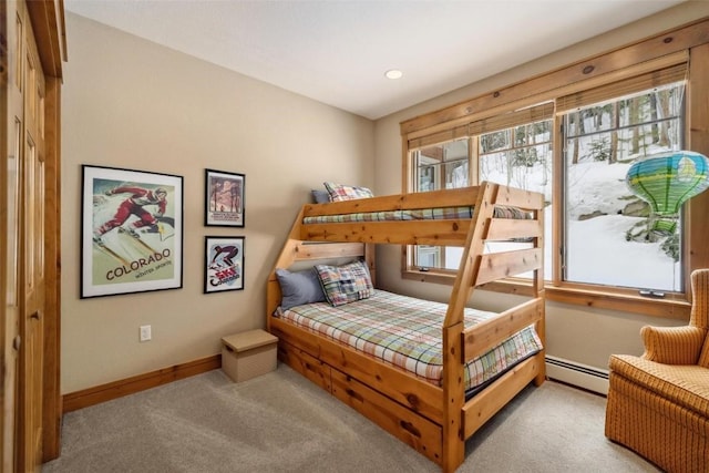 129 Tip Top Trl Unit 6543, Keystone, CO 80435 - carpeted bedroom featuring a baseboard heating unit and baseboards