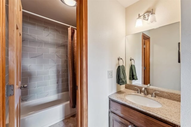 9460 Ryan Gulch Rd Unit 65, Silverthorne, CO 80498 - full bathroom featuring shower / bath combination with curtain and vanity