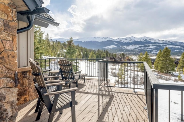 174 Sage Dr, Breckenridge, CO 80424 - snow covered deck featuring a mountain view