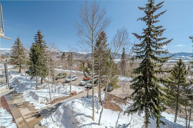 exterior space with a mountain view