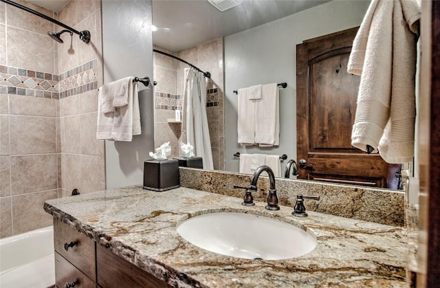 107 Ski Watch Rd Unit 432, Breckenridge, CO 80424 - bathroom with vanity and shower / bath combination with curtain