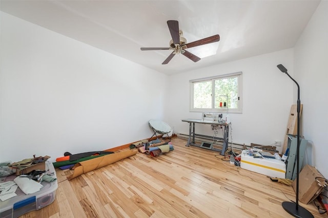 14 Redwood Ct Unit 14, Steamboat Springs, CO 80487 - exercise area with wood finished floors and ceiling fan