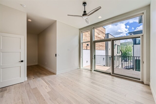 234 Frisco Aly Unit D, Frisco, CO 80443 - spare room with recessed lighting, ceiling fan, baseboards, and light wood-type flooring