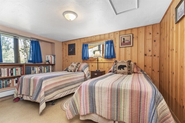 1211 County Road 213, Parshall, CO 80468 - carpeted bedroom featuring wood walls