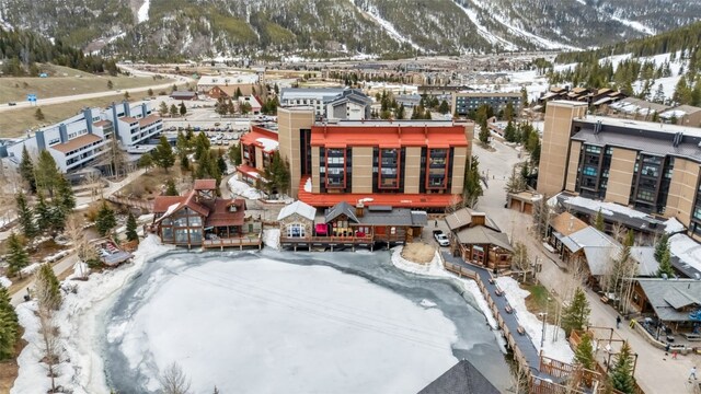 189 Ten Mile Cir Unit 362, Copper Mountain, CO 80443 - snowy aerial view featuring a mountain view