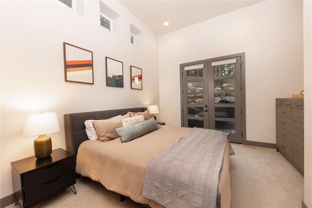 260 N Fuller Placer Rd, Breckenridge, CO 80424 - bedroom featuring light colored carpet, access to exterior, and recessed lighting