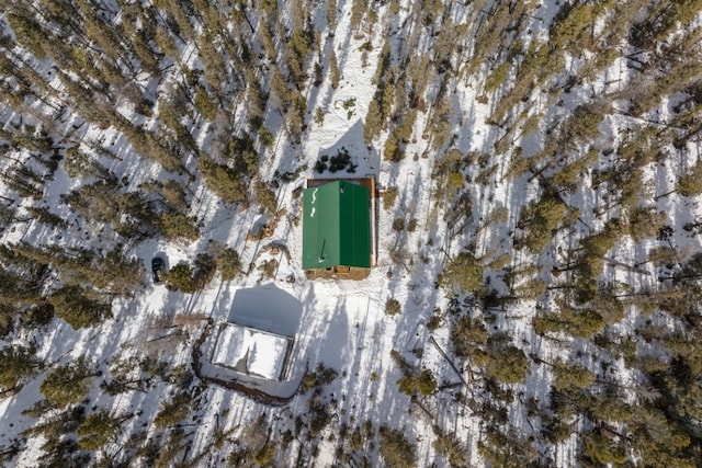 view of snowy aerial view