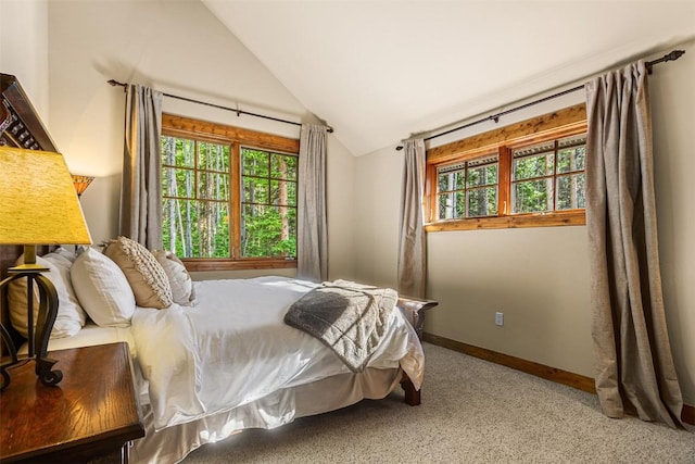 366 Moonstone Rd, Breckenridge, CO 80424 - carpeted bedroom with lofted ceiling and multiple windows