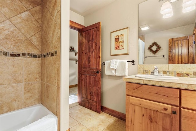 366 Moonstone Rd, Breckenridge, CO 80424 - full bath featuring vanity, tile patterned flooring, and backsplash
