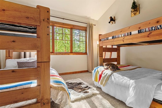 366 Moonstone Rd, Breckenridge, CO 80424 - bedroom featuring lofted ceiling and carpet floors