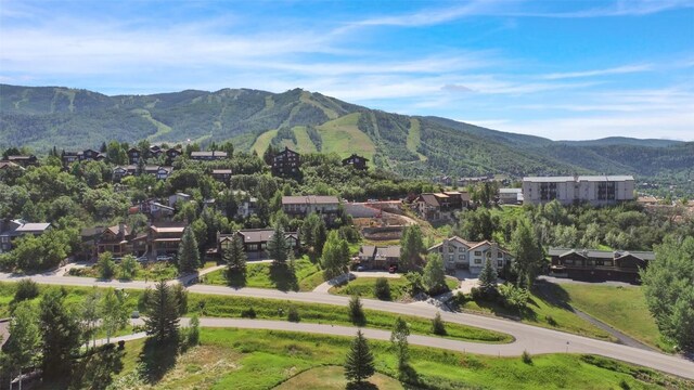 1805 River Queen Ln Unit 201, Steamboat Springs, CO 80487 - birds eye view of property featuring a mountain view