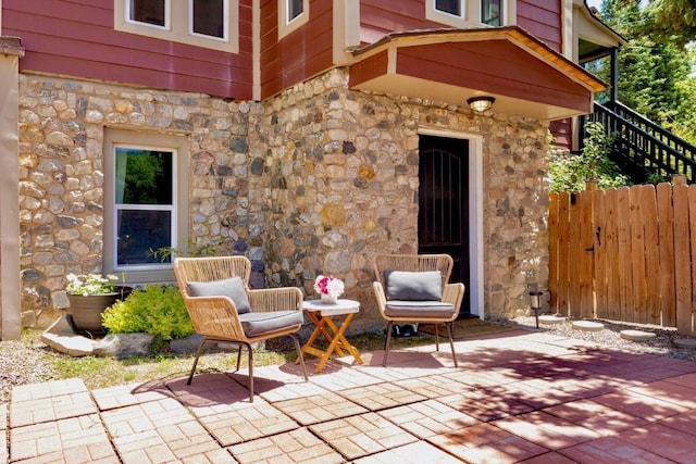 200 N Grant Ave, Oak Creek, CO 80467 - view of patio featuring stairway
