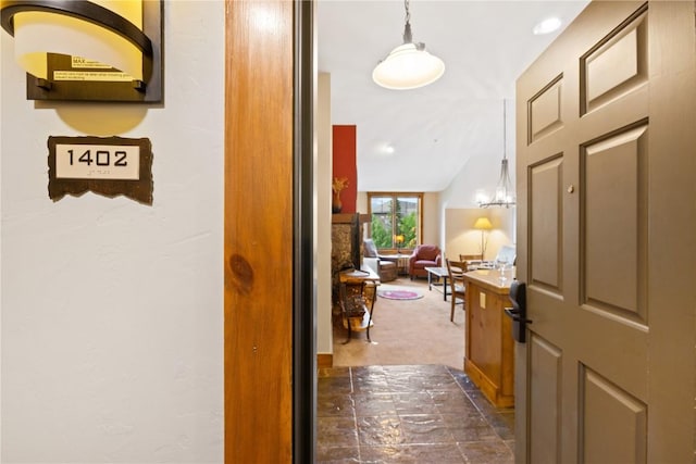 50 Mountain Thunder Dr Unit 1402, Breckenridge, CO 80424 - corridor with lofted ceiling