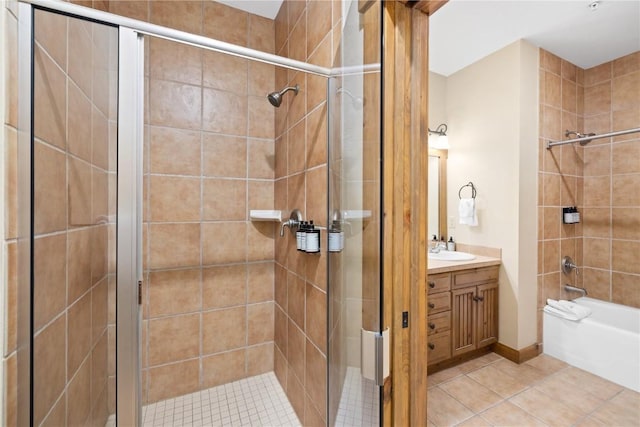 50 Mountain Thunder Dr Unit 1402, Breckenridge, CO 80424 - bathroom with vanity, tile patterned flooring, and tiled shower / bath