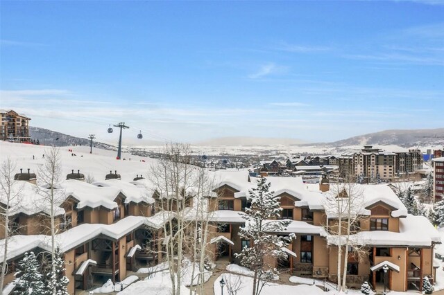 exterior space featuring a mountain view