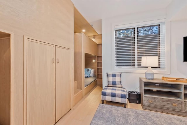 living area with light wood-type flooring