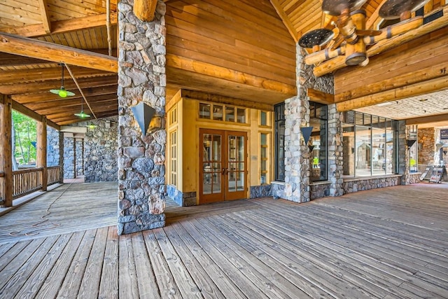 100 Dercum Sq Unit 8343, Keystone, CO 80435 - wooden deck with french doors