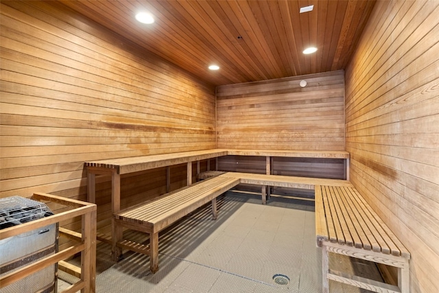 1521 Ski Hill Rd Unit 8313, Breckenridge, CO 80424 - relaxing sauna / steam room featuring recessed lighting, wooden walls, and wood ceiling