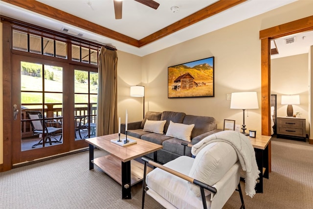 1521 Ski Hill Rd Unit 8313, Breckenridge, CO 80424 - carpeted living area featuring a ceiling fan