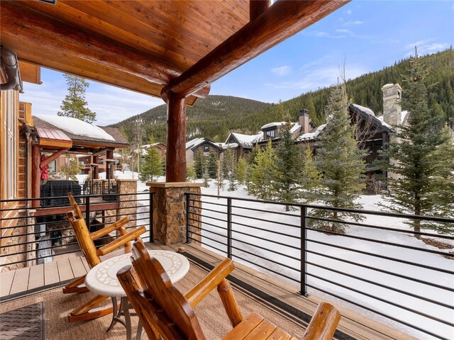 585 Independence Rd, Keystone, CO 80435 - snow covered back of property with a mountain view