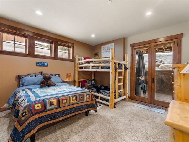 585 Independence Rd, Keystone, CO 80435 - carpeted bedroom with access to outside, recessed lighting, and french doors