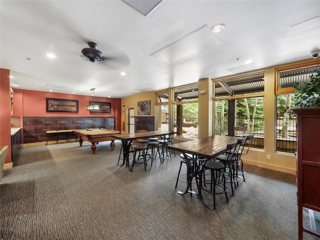 140 Ida Belle Dr Unit 8153, Keystone, CO 80435 - carpeted dining room with recessed lighting and a ceiling fan