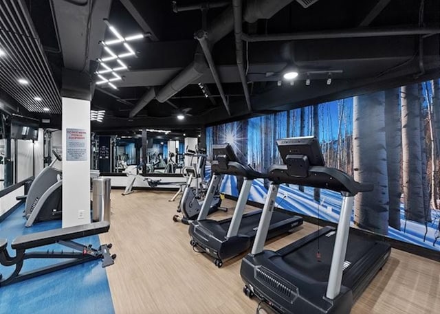 140 Ida Belle Dr Unit 8153, Keystone, CO 80435 - exercise room featuring wood finished floors