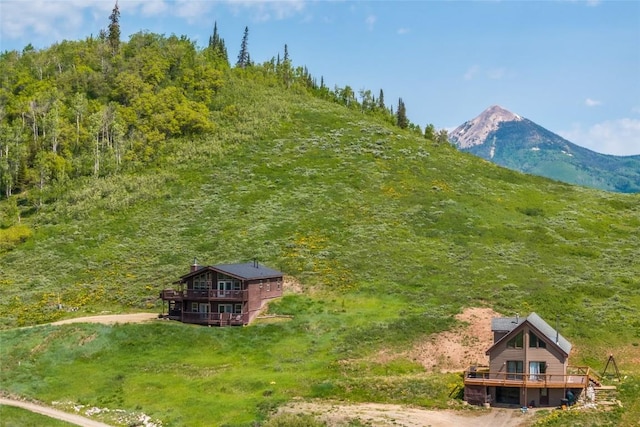 27100 Neptune Pl, Clark, CO 80428 - view from above of property featuring a mountainous background