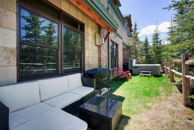 view of yard featuring outdoor lounge area