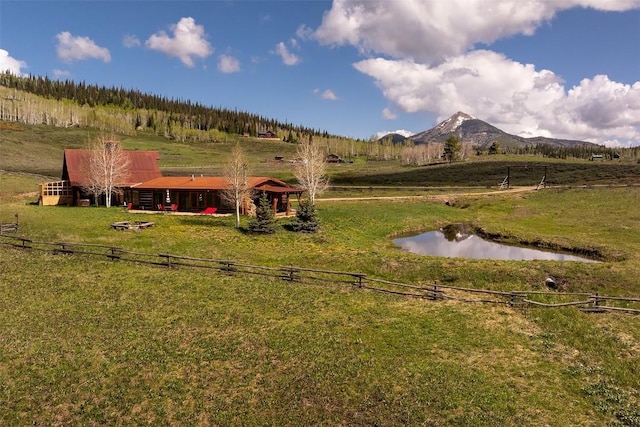 26755 Aspen Ct, Clark, CO 80428 - view of yard featuring a water and mountain view and a rural view