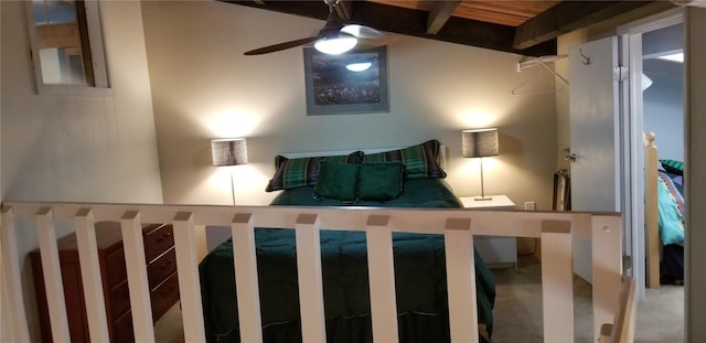 bedroom with beamed ceiling