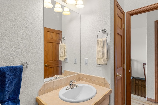 1576 Bobcat Ln, Fairplay, CO 80440 - bathroom with a textured wall and vanity