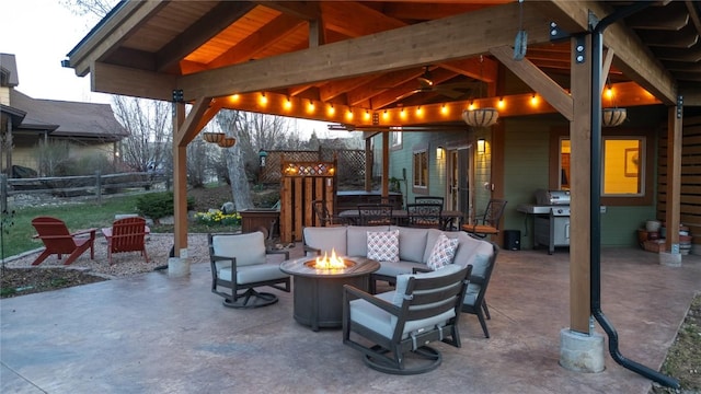 40870 Purple Sage St, Steamboat Springs, CO 80487 - view of patio featuring an outdoor living space with a fire pit