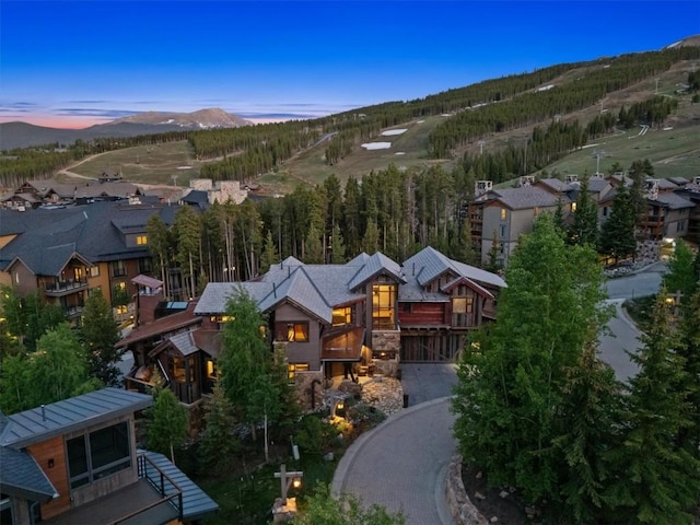 19 Peak 8 Ct, Breckenridge, CO 80424 - aerial view at dusk of a mountain view