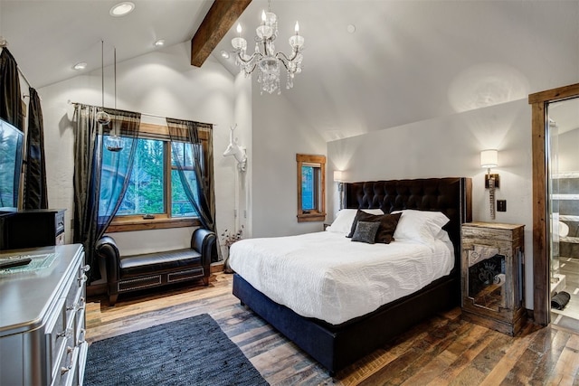 19 Peak 8 Ct, Breckenridge, CO 80424 - bedroom featuring wood finished floors, a chandelier, and recessed lighting