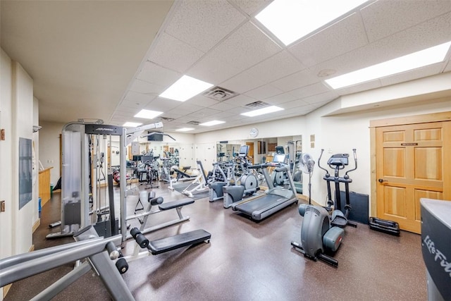 1463 Flattop Cir Unit 302, Steamboat Springs, CO 80487 - gym with a paneled ceiling