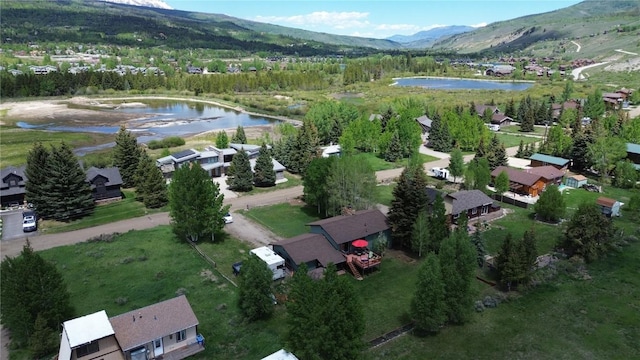 1346 Rainbow Dr, Silverthorne, CO 80498 - aerial overview of property's location featuring a water and mountain view and nearby suburban area