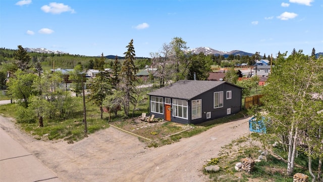 530 Castello Ave, Fairplay, CO 80440 - aerial view of property and surrounding area with mountains