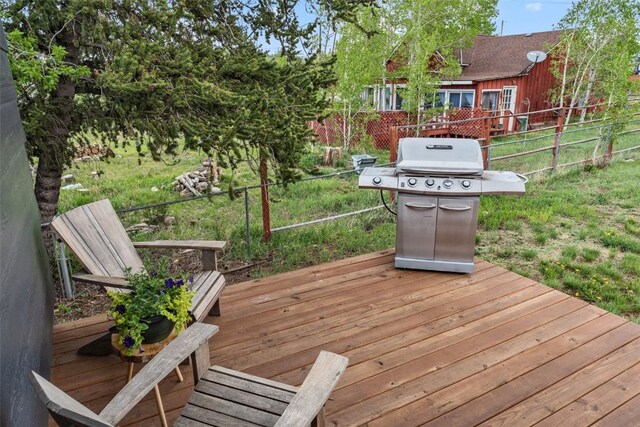 530 Castello Ave, Fairplay, CO 80440 - wooden terrace with fence and a grill
