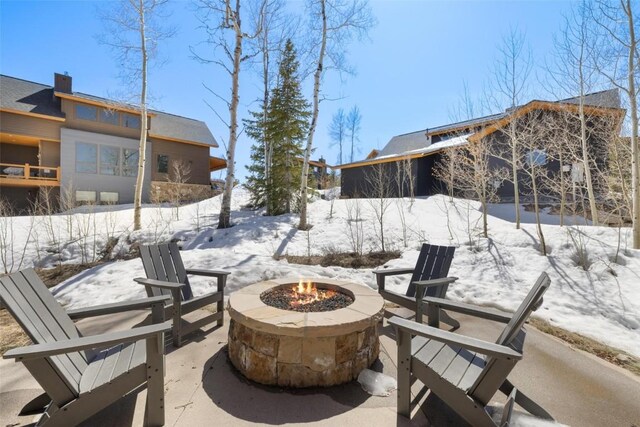 11 Glazer Trl, Silverthorne, CO 80498 - snow covered patio with a fire pit