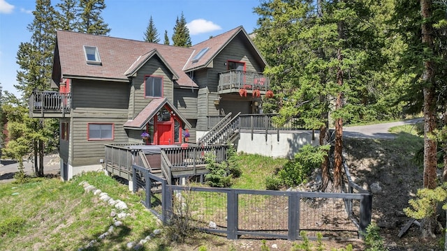 773 Range Rd, Breckenridge, CO 80424 - rear view of property featuring a balcony and a garage
