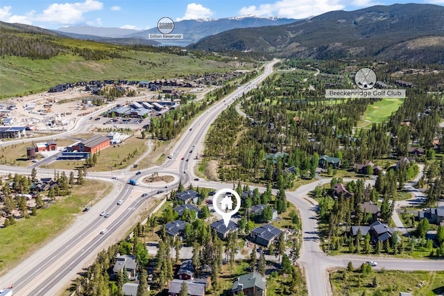 921 Fairview Blvd Unit 14, Breckenridge, CO 80424 - aerial view of property and surrounding area featuring mountains and a major roadway
