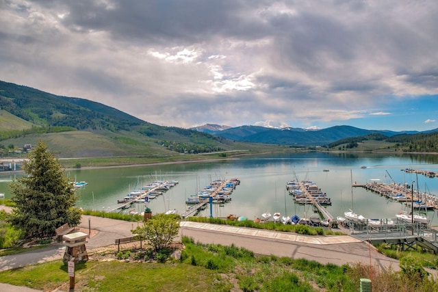 188 E Ln Bonte St Unit 327, Dillon, CO 80435 - water view featuring a mountain backdrop and a marina