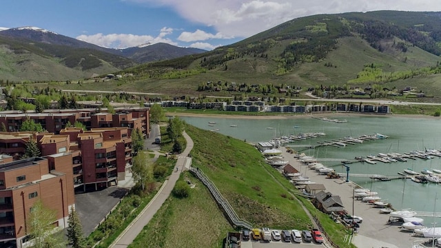 188 E Ln Bonte St Unit 327, Dillon, CO 80435 - view of mountain background with a nearby body of water and numerous boat docks