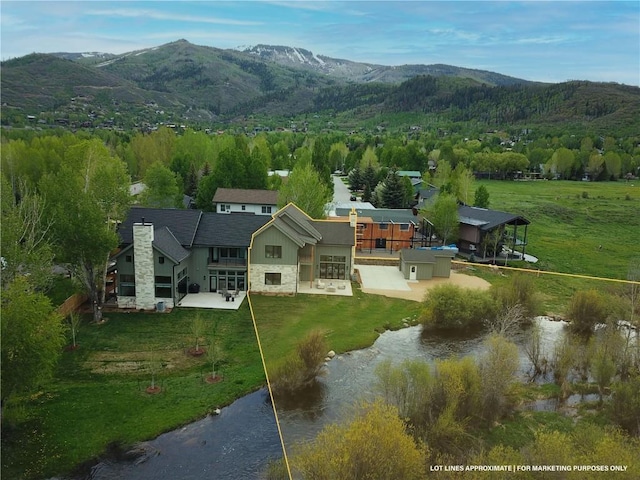 3399 Stone Ln, Steamboat Springs, CO 80487 - view from above of property with mountains and property boundaries highlighted
