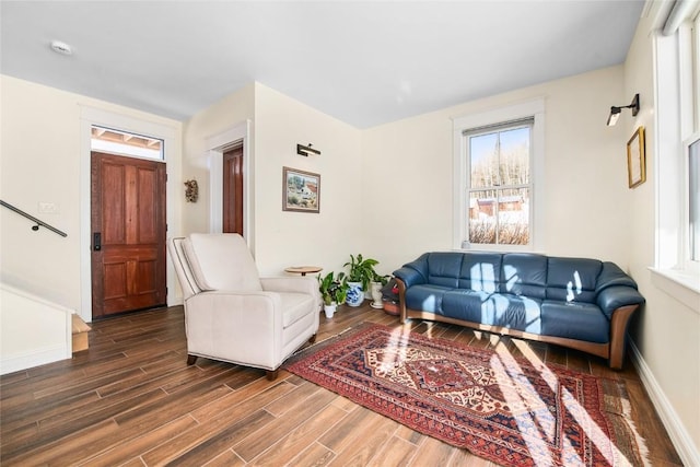 25640 6th Ave, Hahns Peak, CO 80428 - living room with baseboards and wood finished floors