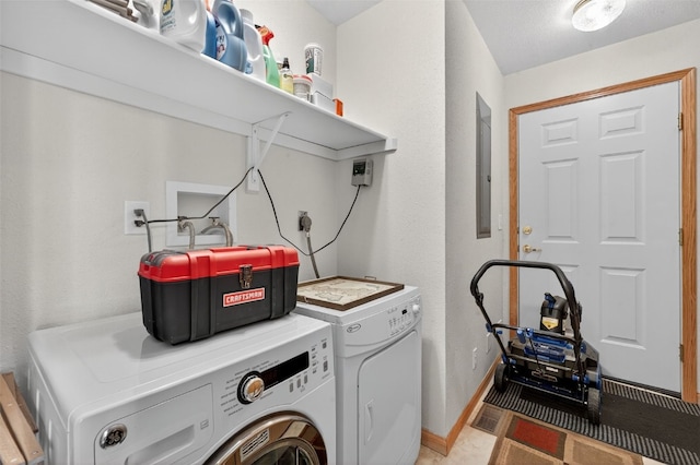 441 Kimmes Ln, Breckenridge, CO 80424 - washroom with washing machine and dryer, electric panel, and baseboards