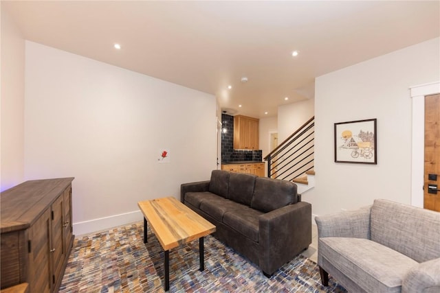 300 E Washington Ave, Breckenridge, CO 80424 - living room with stairway and recessed lighting