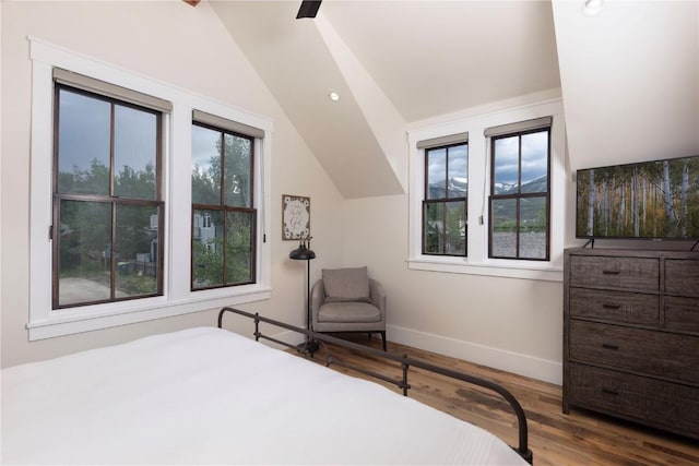 300 E Washington Ave, Breckenridge, CO 80424 - bedroom featuring lofted ceiling and wood finished floors
